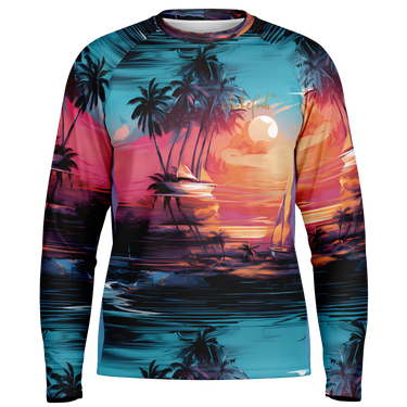 Chokefish™ Long Sleeve Every Day All Weather Trees&Boats Shirt Men's-008